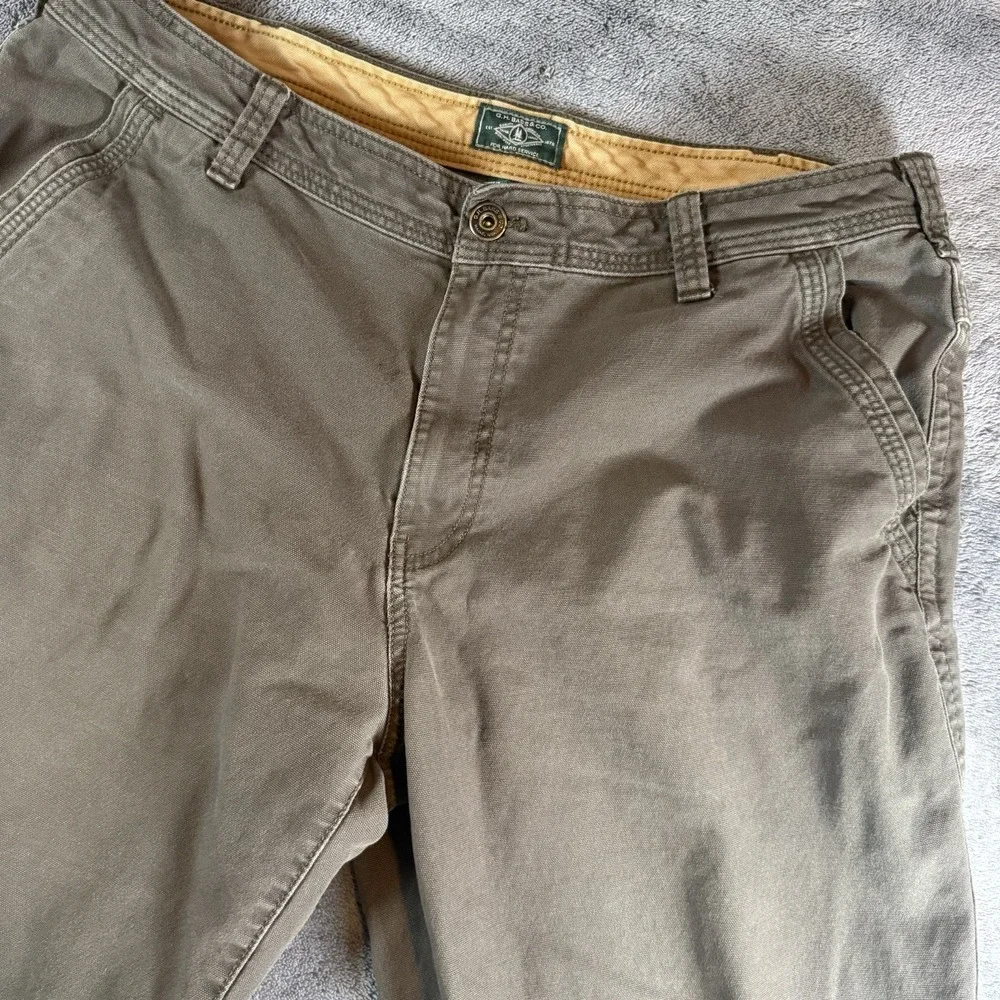 GH Bass Co Brown Canvas Hard Service Pants Men's 38x34 Outdoors Utility Workwear